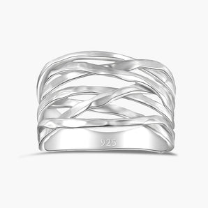 Overlapping Rings For Women - Silver Band