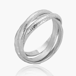 Crisscross Rings for Women - Interlocking Silver