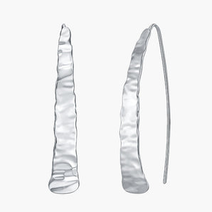 Silver Wire Threader Pull Through Earrings